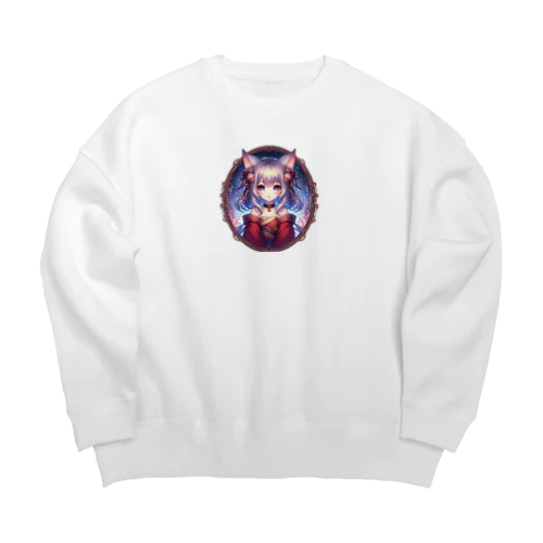 猫耳の少女✨ Big Crew Neck Sweatshirt