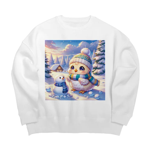 雪国のひよこ Big Crew Neck Sweatshirt