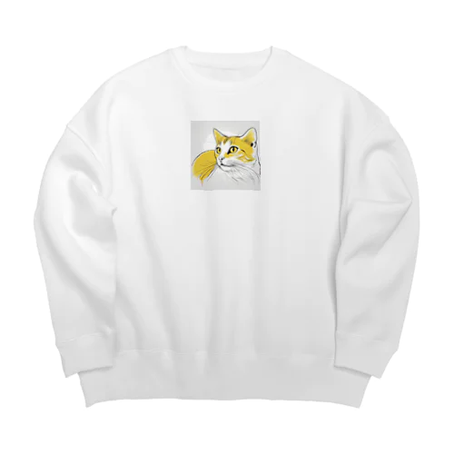 猫スケッチ　たまにゃん Big Crew Neck Sweatshirt