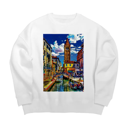 イタリア ヴェネツィアのサン・バルナバ橋 Big Crew Neck Sweatshirt