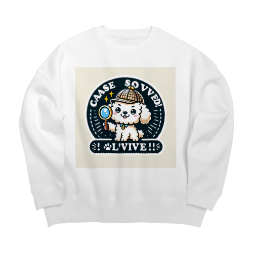 探偵ごっこが大好きな、かわいらしいトイプードル Big Crew Neck Sweatshirt