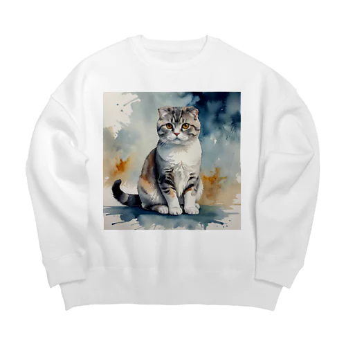 ビション・フリーゼ　Bichon Frise　水彩画風 Big Crew Neck Sweatshirt