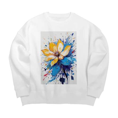 えのぐ飛び散る花 Big Crew Neck Sweatshirt