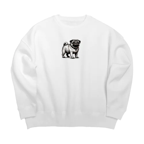 パグの表情 Big Crew Neck Sweatshirt