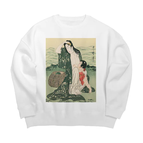 浮世絵：喜多川歌麿_鮑取り Big Crew Neck Sweatshirt