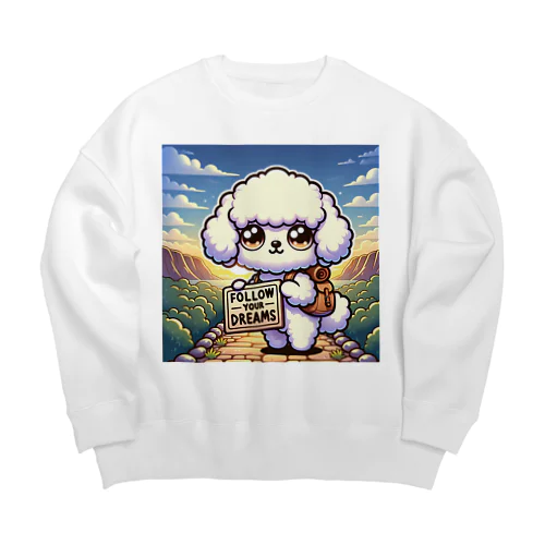 華やかで愛らしいトイプードル Big Crew Neck Sweatshirt