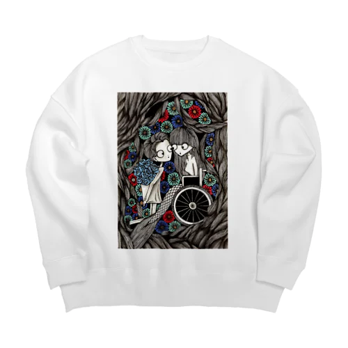 人魚とブルーローズ Big Crew Neck Sweatshirt