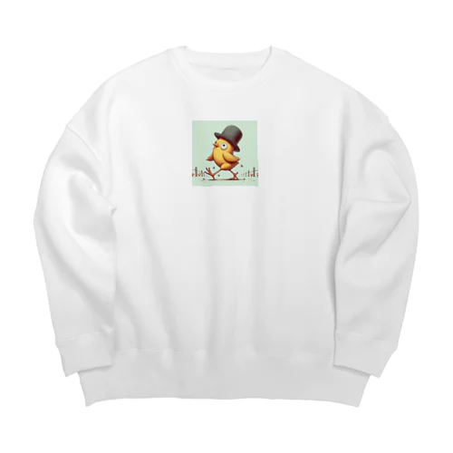 ピヨピヨ歩きましょ Big Crew Neck Sweatshirt