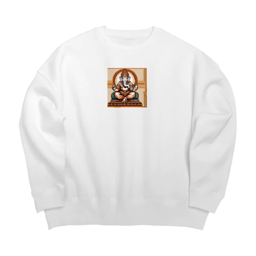 静かに考えるガネーシャ Big Crew Neck Sweatshirt