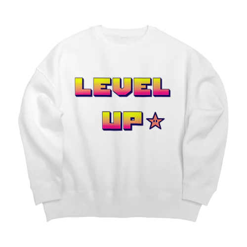 レベルアップ　Level up　オタク Big Crew Neck Sweatshirt