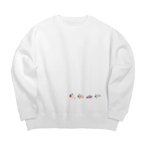 幼魚だから小さいよ Big Crew Neck Sweatshirt