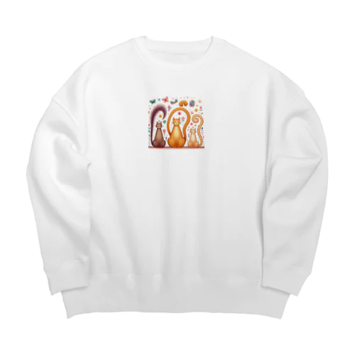 猫 Big Crew Neck Sweatshirt