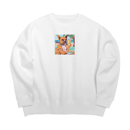 ボクサーだってカクテル飲むし Big Crew Neck Sweatshirt