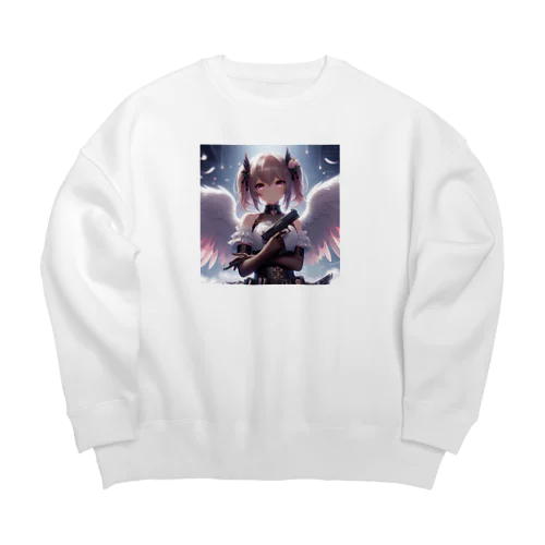 堕天使少女ハンドガン Big Crew Neck Sweatshirt