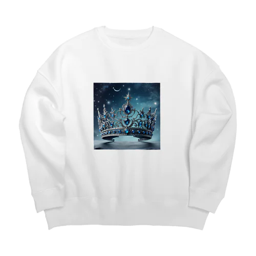 ブルーの幻想的なティアラ Big Crew Neck Sweatshirt