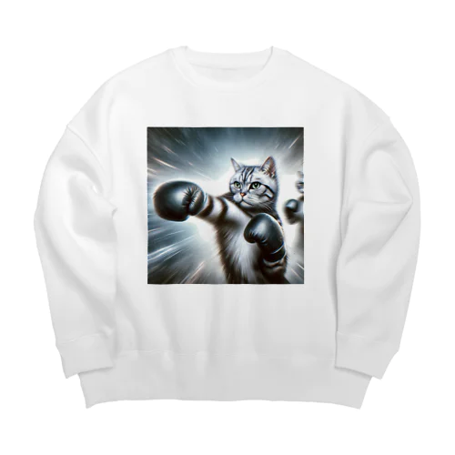 猫パンチャー修行 Big Crew Neck Sweatshirt