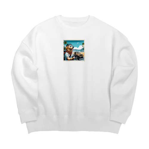 キャップ犬1 Big Crew Neck Sweatshirt