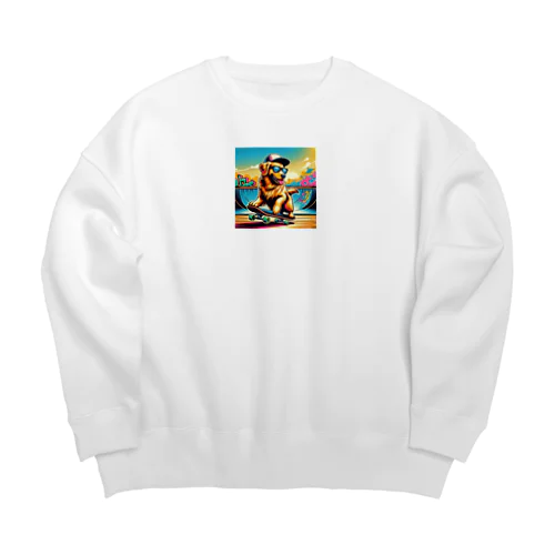 キャップ犬2 Big Crew Neck Sweatshirt