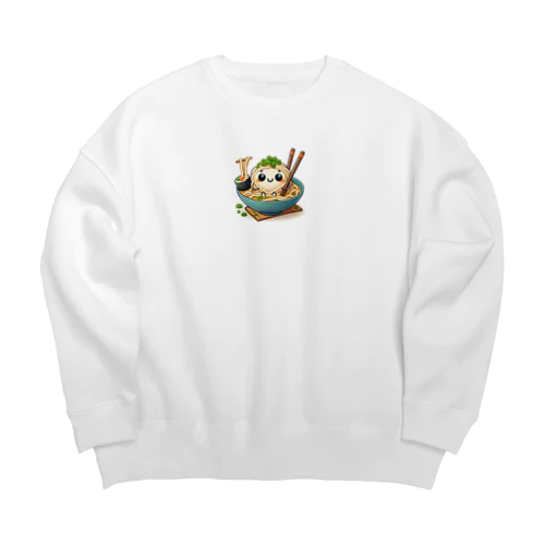 かわいいうどん Big Crew Neck Sweatshirt