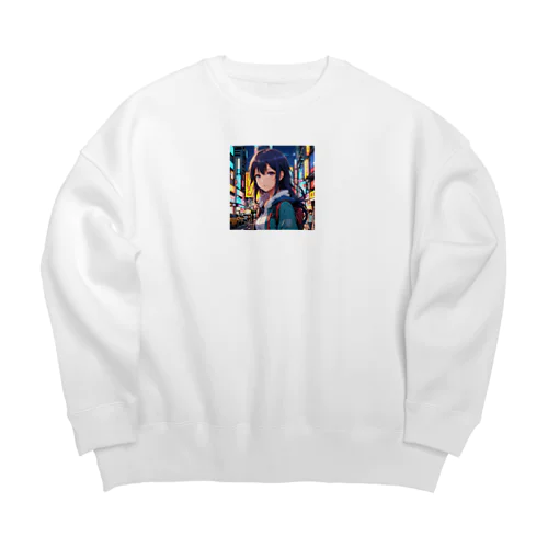 ひとりで演奏する、夢いっぱいの女の子♪ Big Crew Neck Sweatshirt