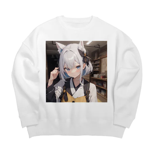 オリジナル美少女 Big Crew Neck Sweatshirt