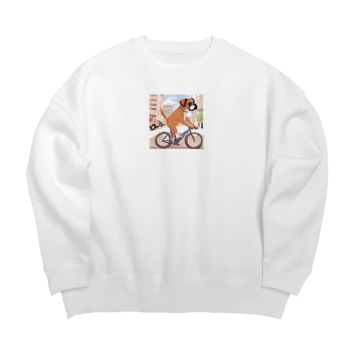 チャリボクサー犬 Big Crew Neck Sweatshirt