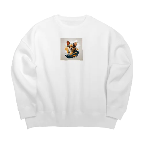 ペット愛好家にぴったりのアート作品✨ Big Crew Neck Sweatshirt