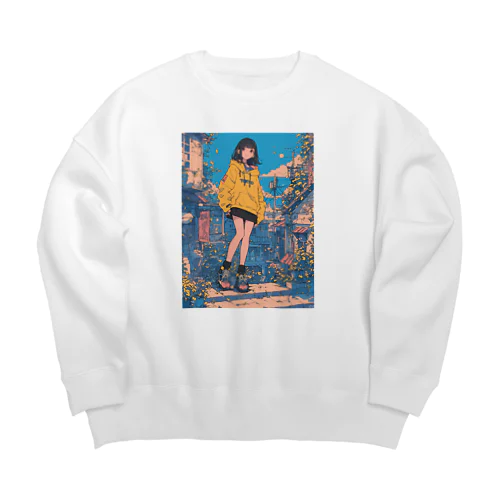 昭和テイストカラフルPOPガーリー Big Crew Neck Sweatshirt