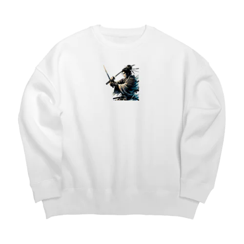 日本人なら侍好きよね Big Crew Neck Sweatshirt