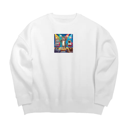 シンガーキャット Big Crew Neck Sweatshirt