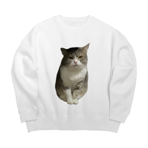 不機嫌な美猫 ミロ姫 Big Crew Neck Sweatshirt