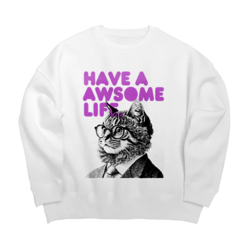 猫先輩 Big Crew Neck Sweatshirt