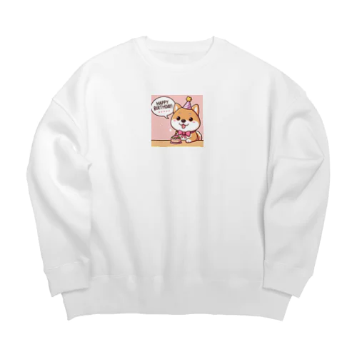 柴犬がカラフルなスタンプ Big Crew Neck Sweatshirt