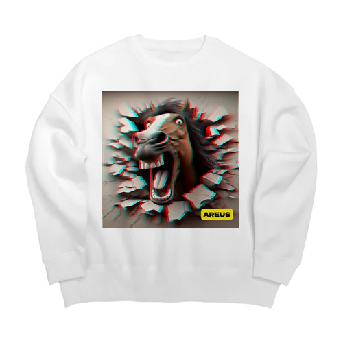 AREUS×3D Horse Big Crew Neck Sweatshirt