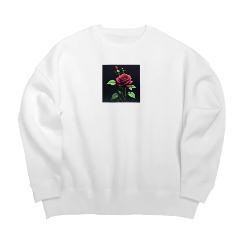 一輪のバラ Big Crew Neck Sweatshirt