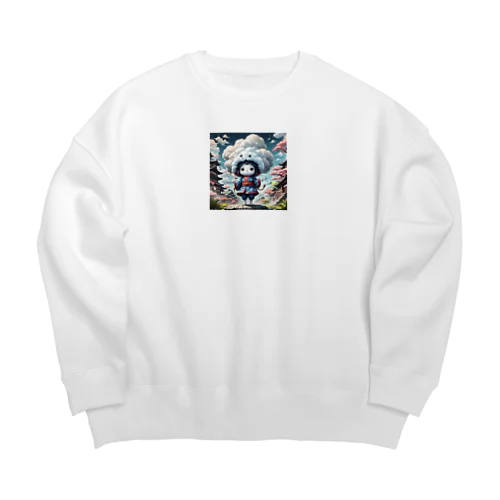 入道雲妖怪　せきらん Big Crew Neck Sweatshirt