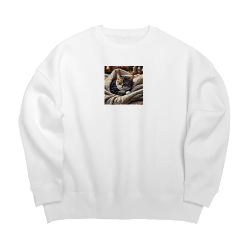 眠たい猫 Big Crew Neck Sweatshirt