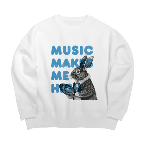 Music Makes Me High Big Crew Neck Sweatshirt