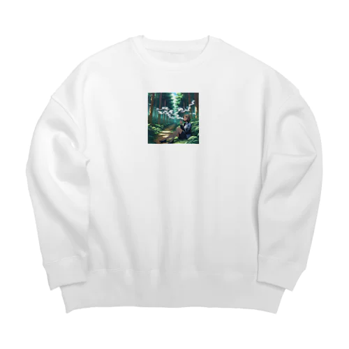 仕事休憩 Big Crew Neck Sweatshirt