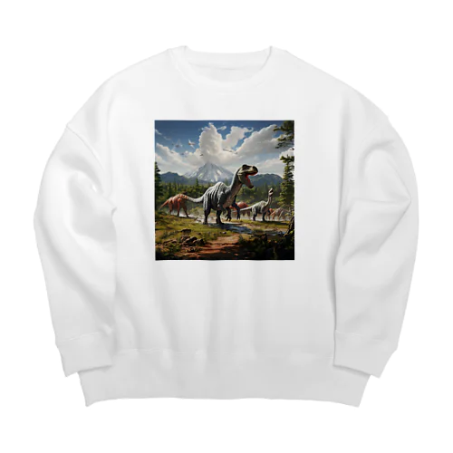 恐竜の生活　なでしこ1478 Big Crew Neck Sweatshirt