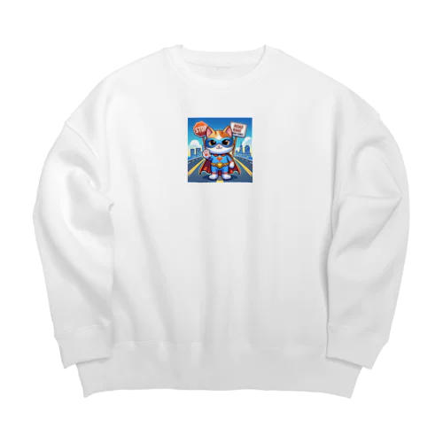 煽り運転禁止！ Big Crew Neck Sweatshirt