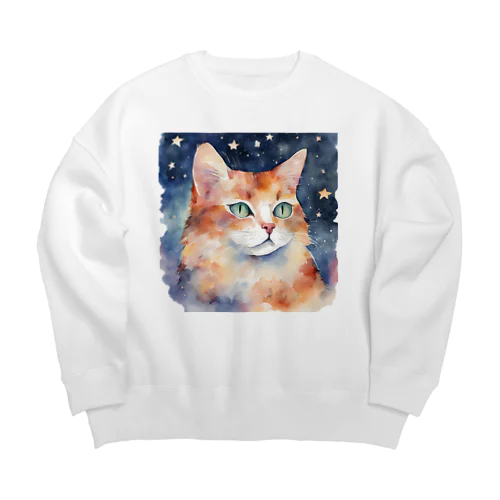 夜空猫 Big Crew Neck Sweatshirt