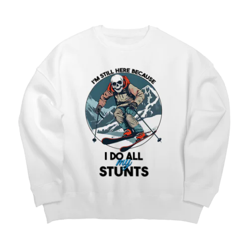 スキーが好き過ぎる骸骨が死後の後でも続ける Big Crew Neck Sweatshirt