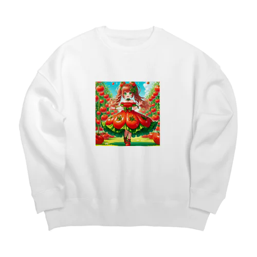 可愛い、トマト、リコピン Big Crew Neck Sweatshirt