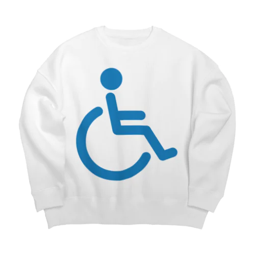 車椅子マーク（青） Big Crew Neck Sweatshirt