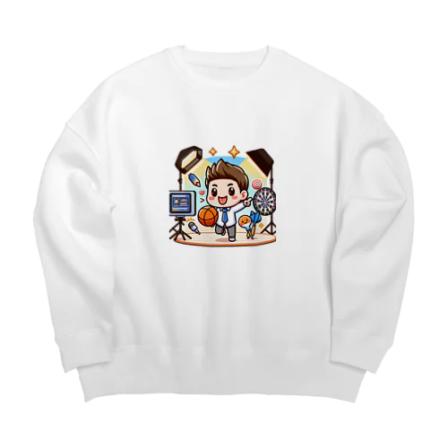 可愛い、かず。さん、バスケダーツ Big Crew Neck Sweatshirt