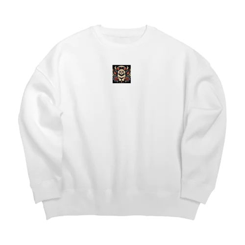 AIイラスト ねこちゃんくん Big Crew Neck Sweatshirt