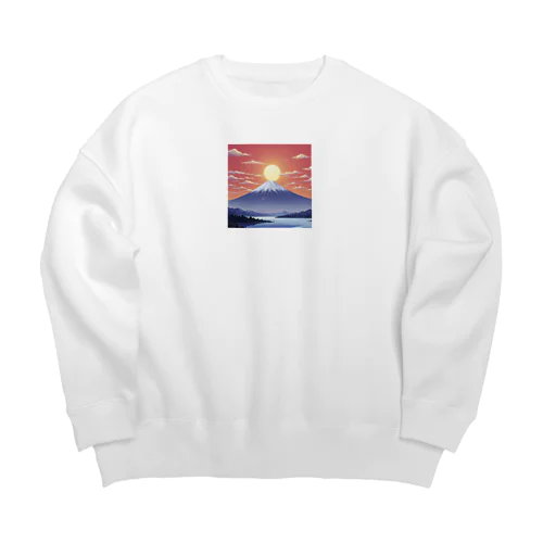 ドット絵の朝日 Big Crew Neck Sweatshirt