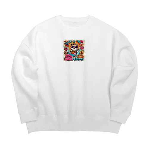 スナフキ猫くん Big Crew Neck Sweatshirt