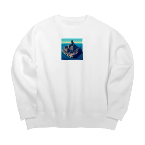 軍艦島（pixel art） Big Crew Neck Sweatshirt